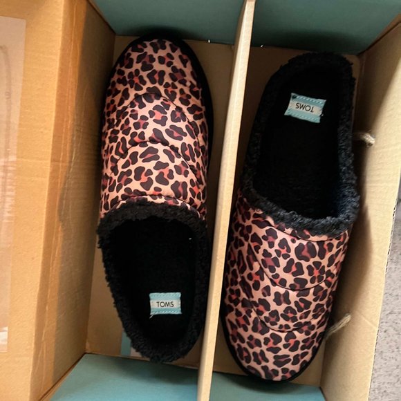 Toms Womens Sage Tan Leopard Print Slip On Comfort Scuff Slippers Shoes NWT - Picture 5 of 5